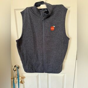 Men’s Full Zip Up Vest Orange Beach Alabama Blue Heather Gray XXL Gulf Shores